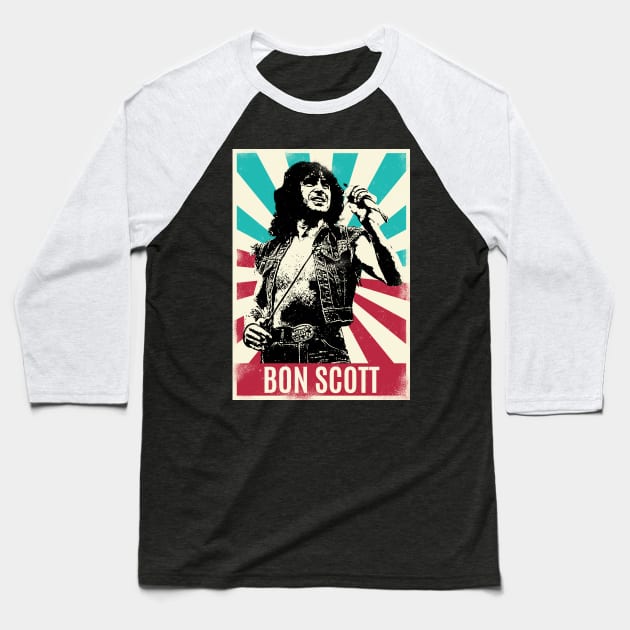 Vintage Retro Bon Scott Baseball T-Shirt by Bengkel Band